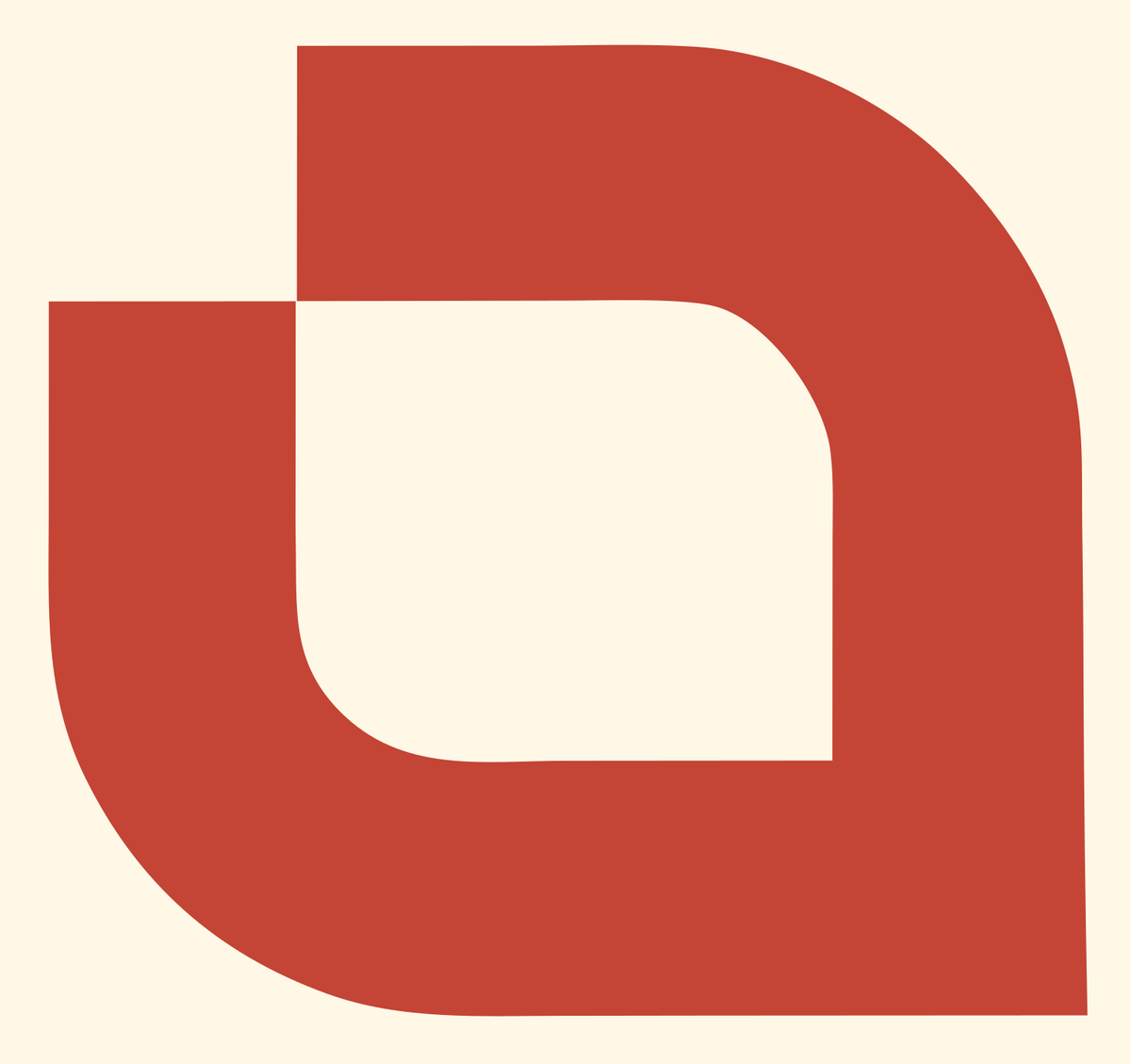 Negative Space Mug Logo #fff8e7/#c44536