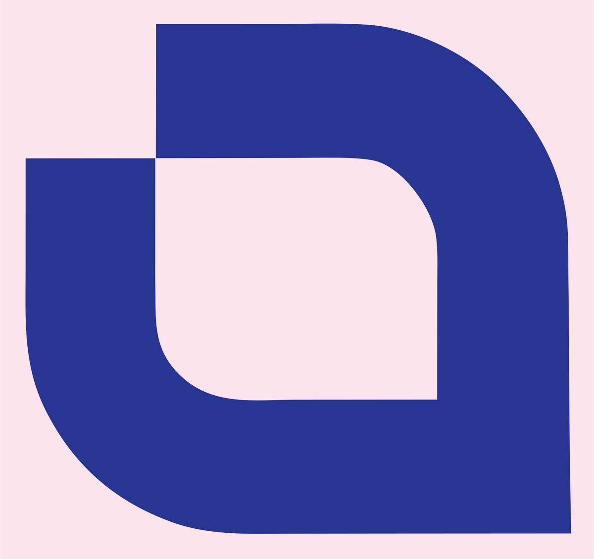 Negative Space Mug Logo #fce4ec/#283593