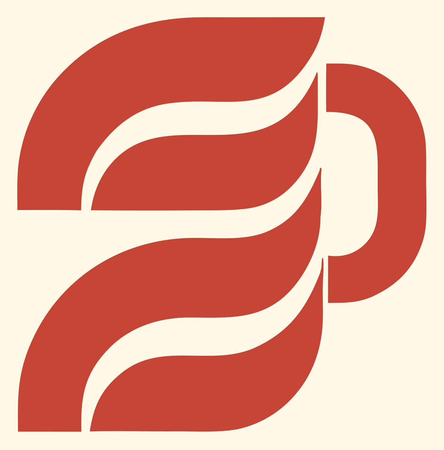 Wavy Steam Mug Logo #fff8e7/#c44536
