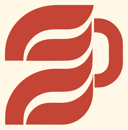 Wavy Steam Mug Logo #fff8e7/#c44536