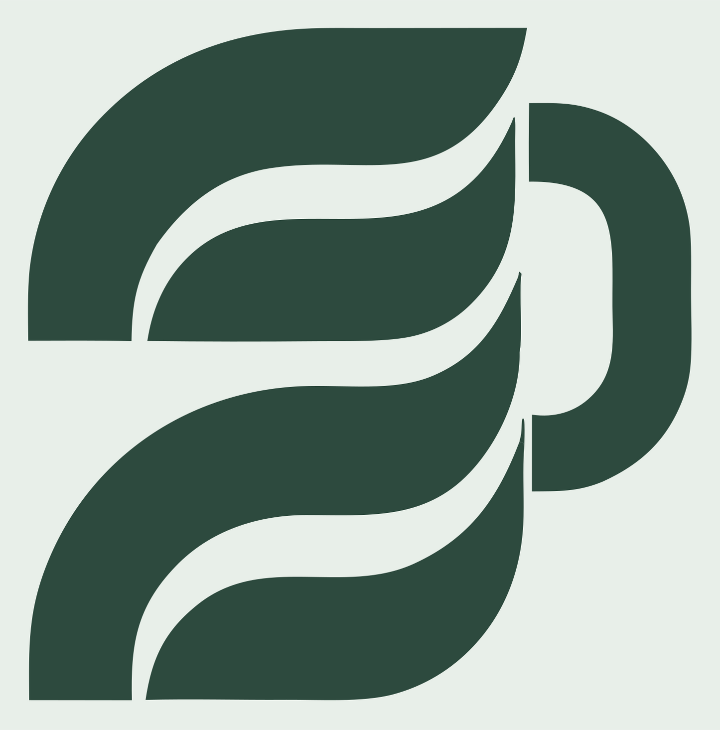 Wavy Steam Mug Logo #e8efe9/#2d4a3e