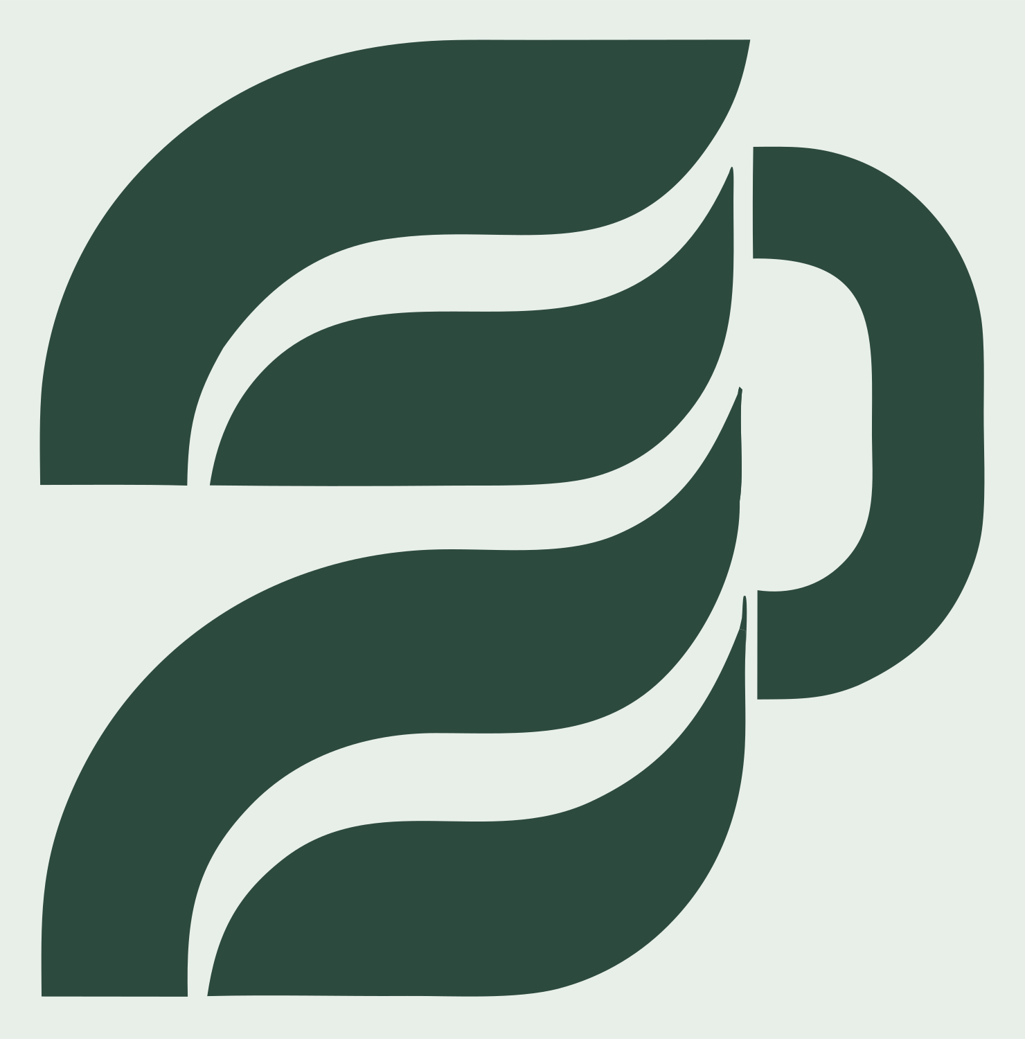Wavy Steam Mug Logo #e8efe9/#2d4a3e
