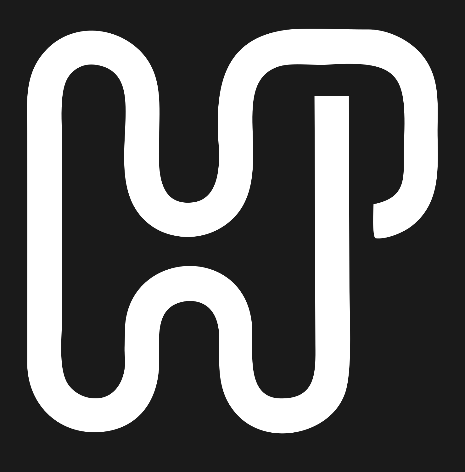 Monoline Handle Letter Mark #1a1a1a/#ffffff