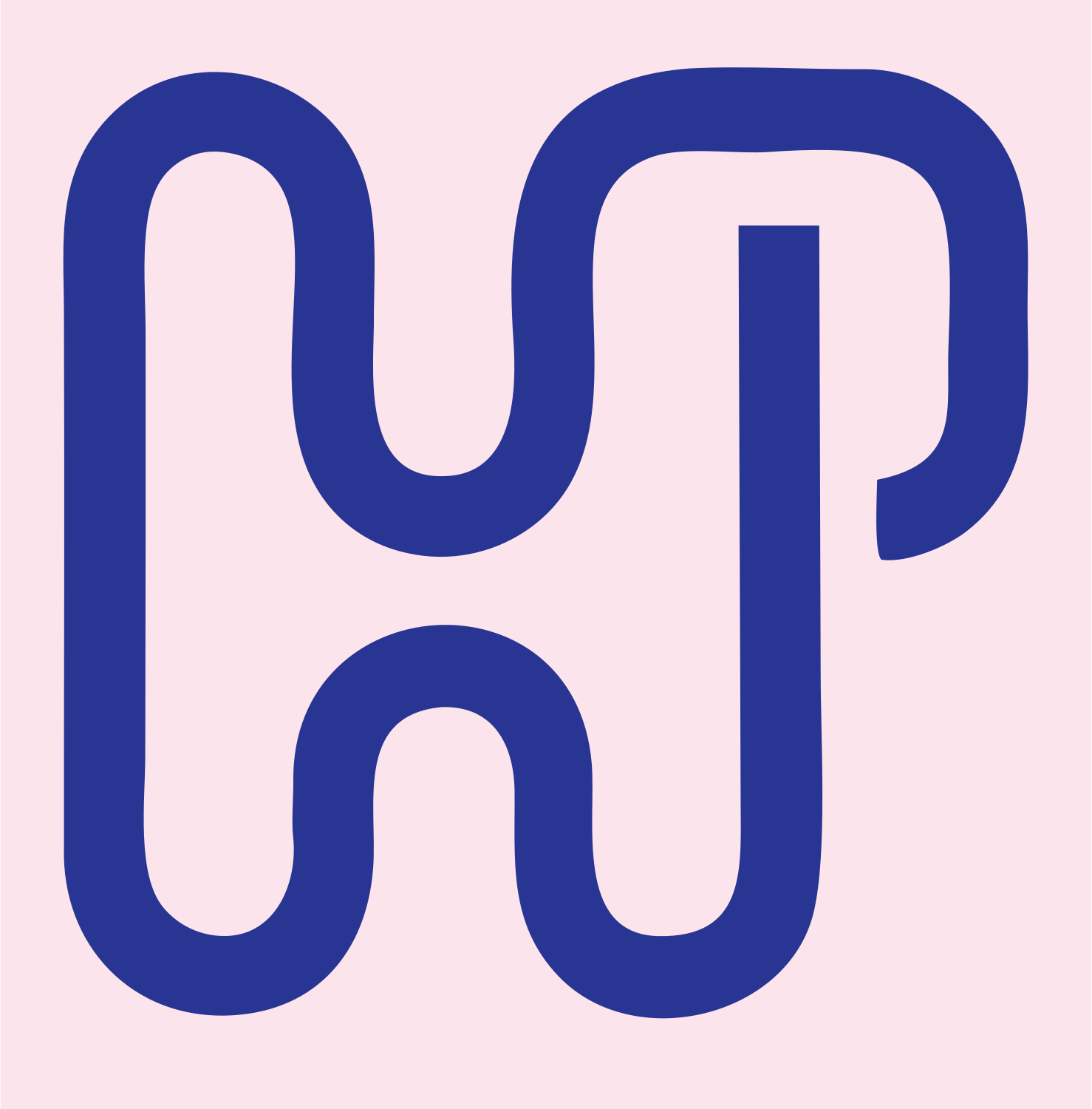 Monoline Handle Letter Mark #fce4ec/#283593