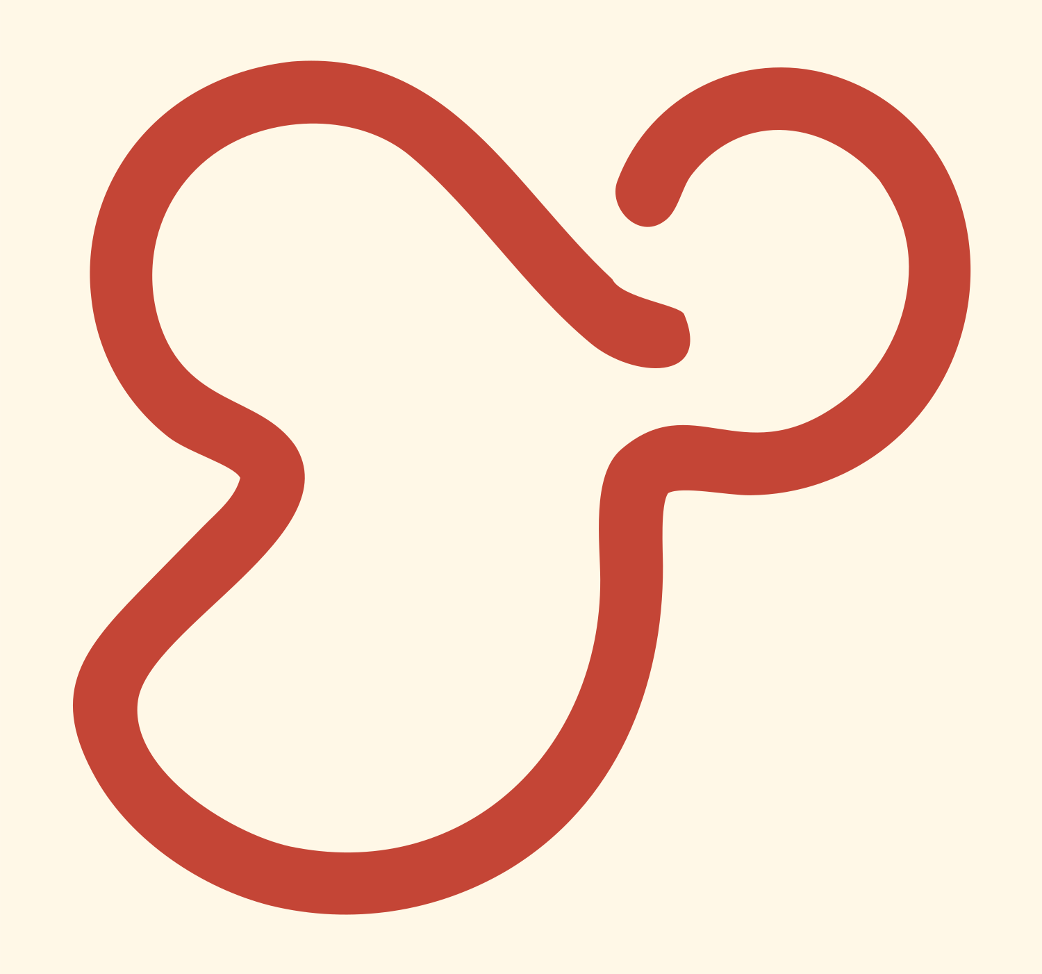 Monoline Mug Outline Logo #fff8e7/#c44536