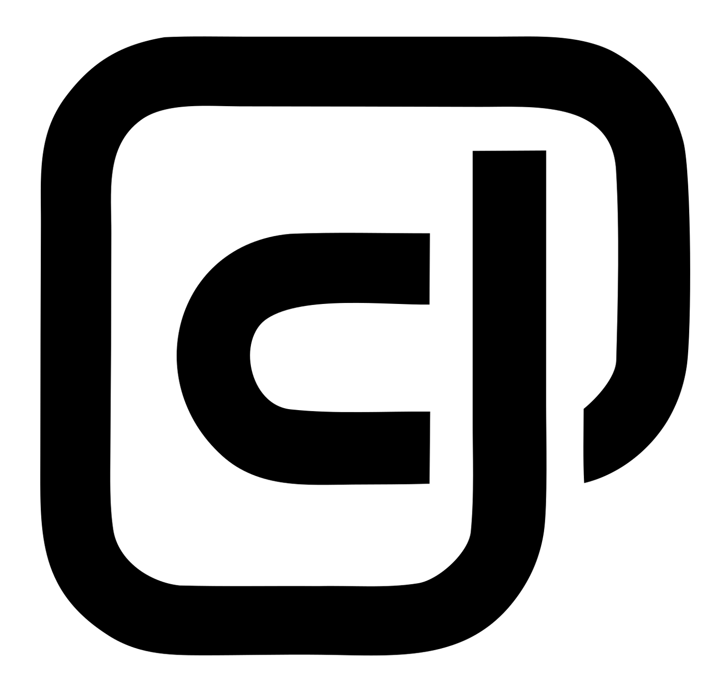 Monoline Mug Letter Badge #ffffff/#000000