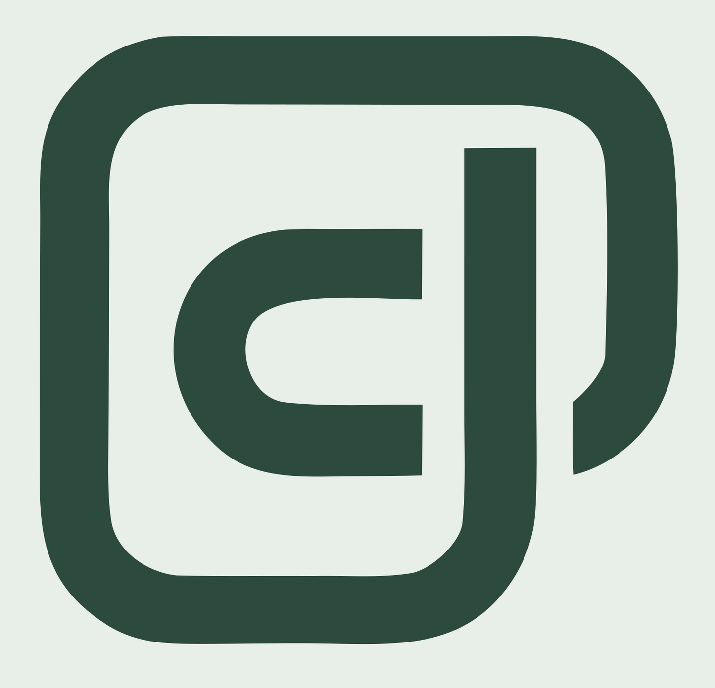 Monoline Mug Letter Badge #e8efe9/#2d4a3e