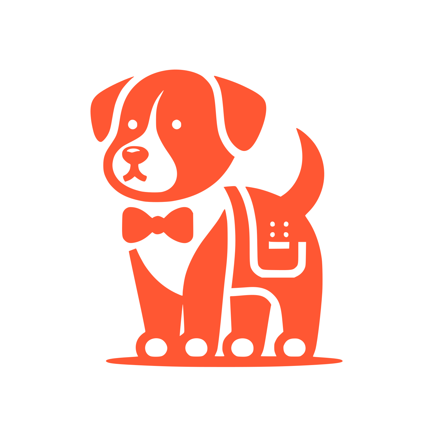Dapper Dog Bowtie Logo #FF5733