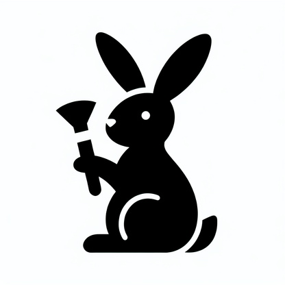 Rabbit Paintbrush Logo