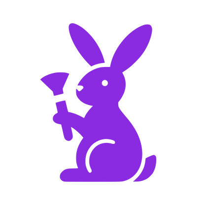 Rabbit Paintbrush Logo #8A2BE2