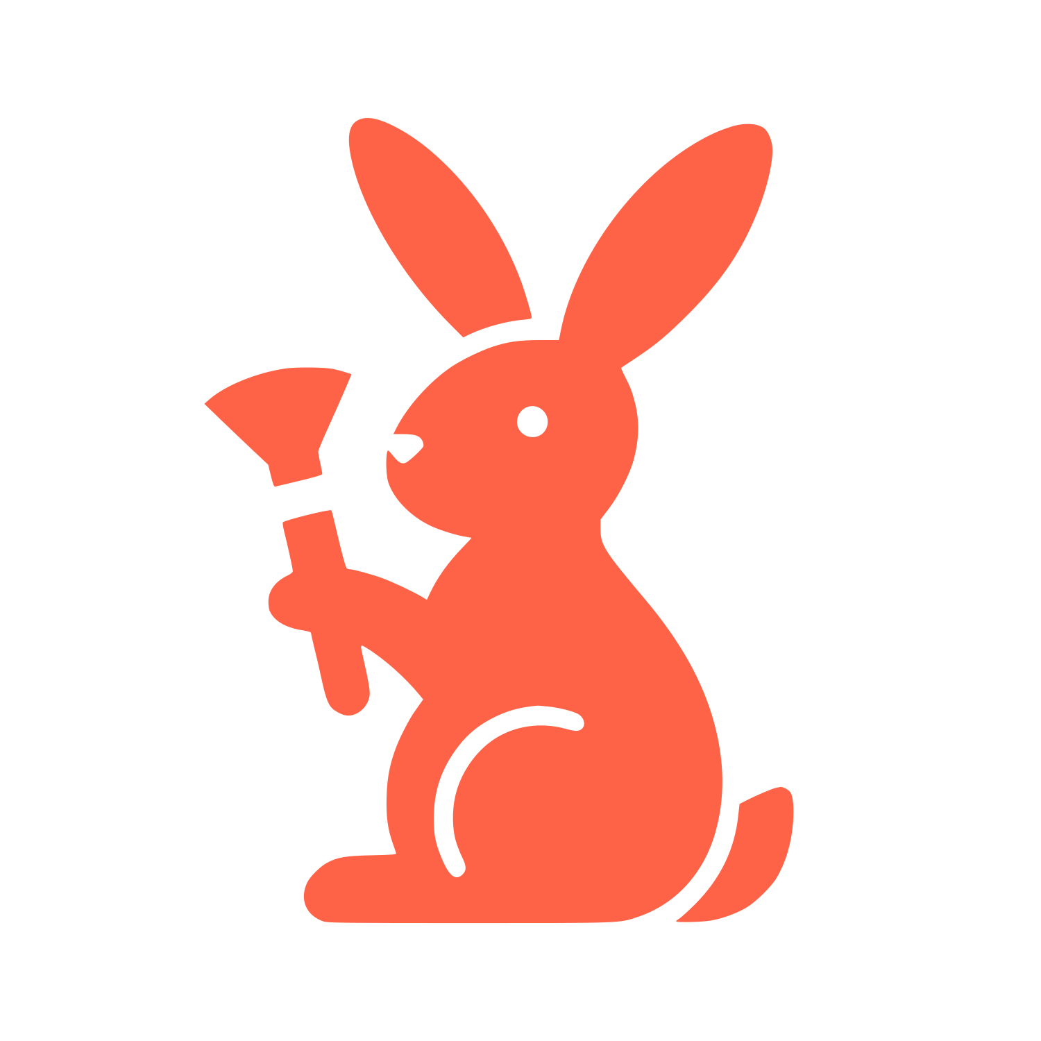 Rabbit Paintbrush Logo #FF6347