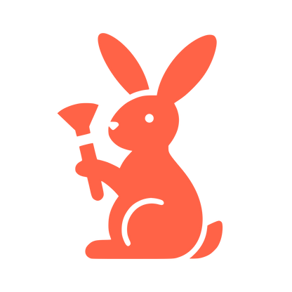 Rabbit Paintbrush Logo #FF6347