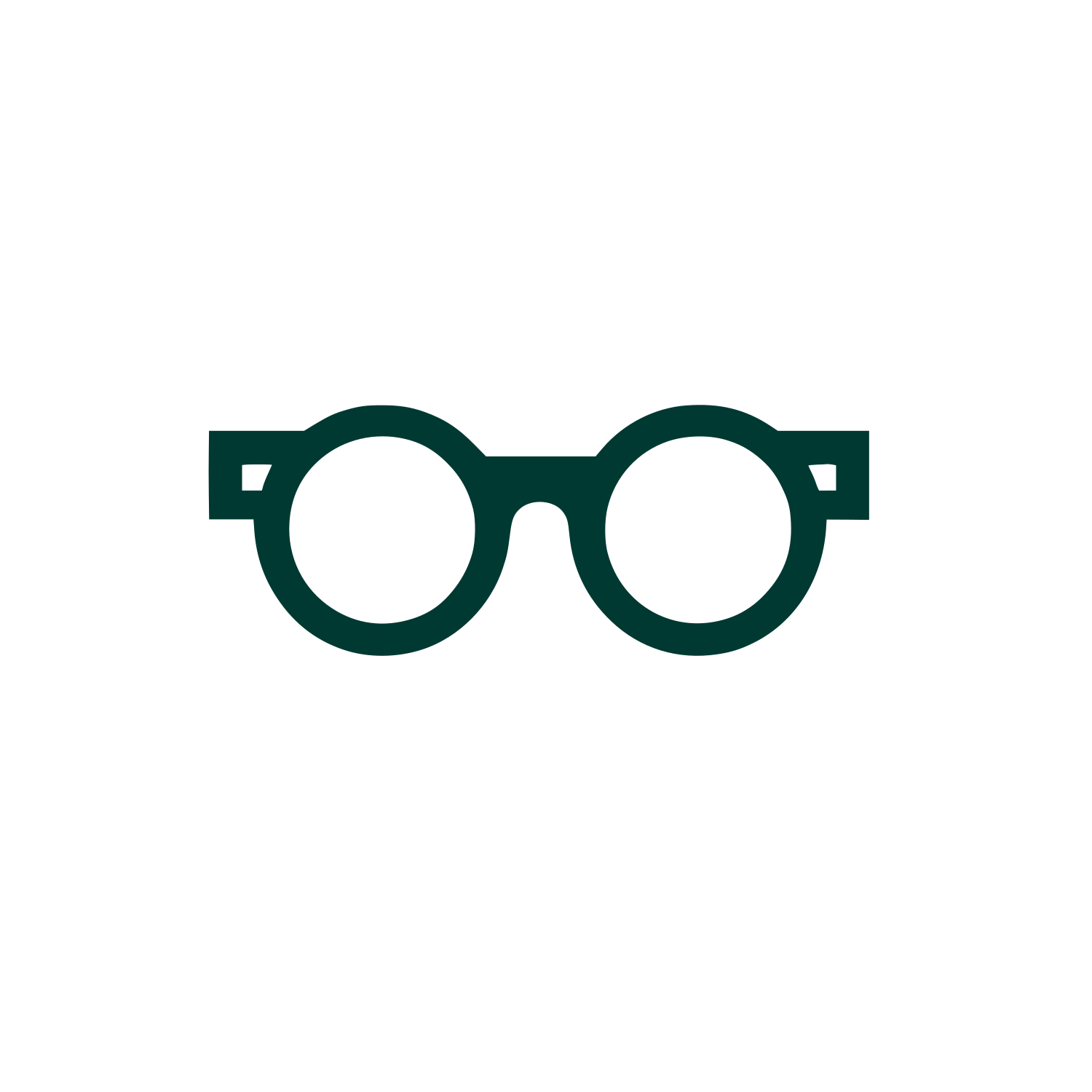 Black Glasses Logo #003932