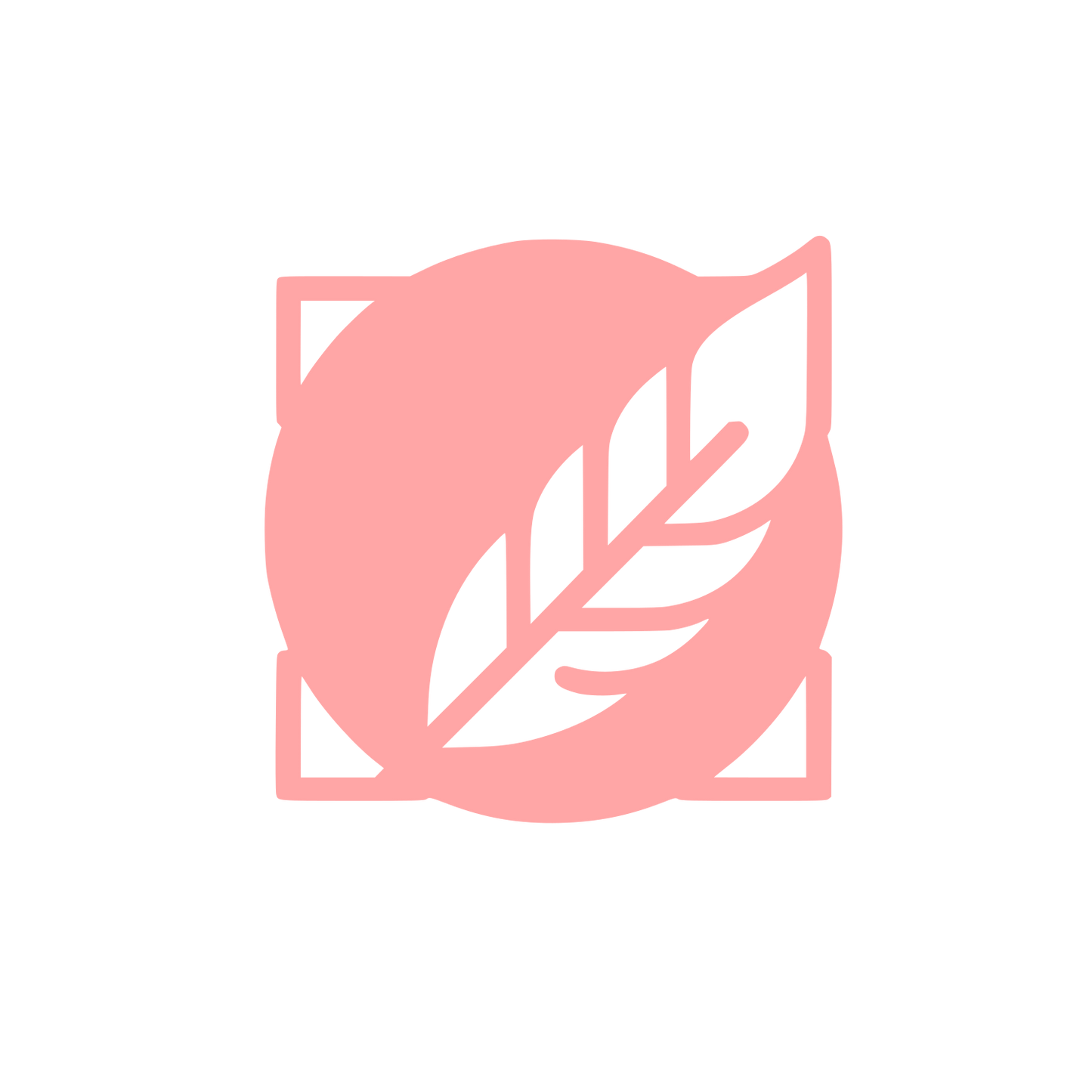 Circle in Square Leaf Logo #ffa6a6