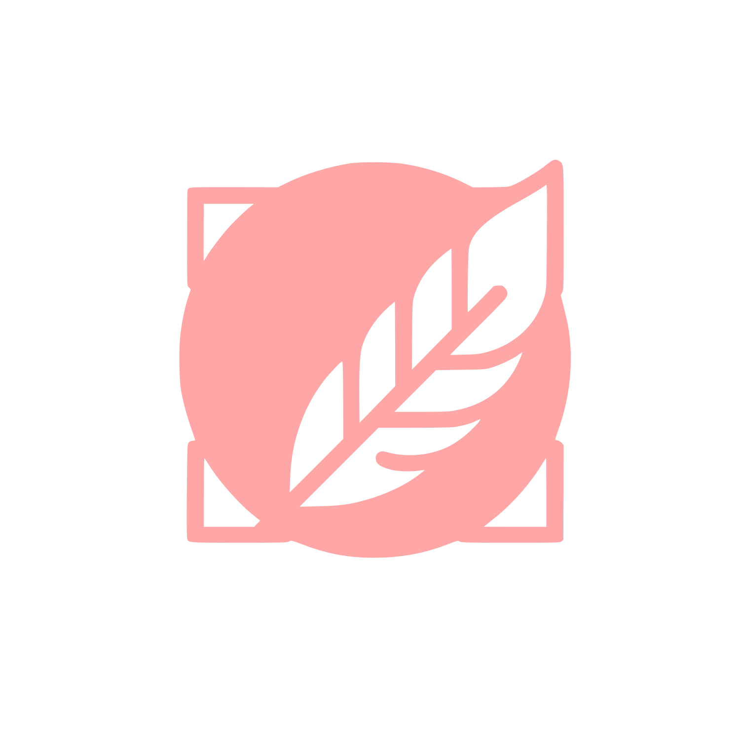 Circle in Square Leaf Logo #ffa6a6
