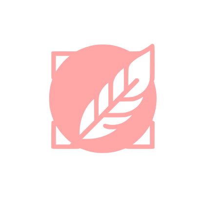 Circle in Square Leaf Logo #ffa6a6