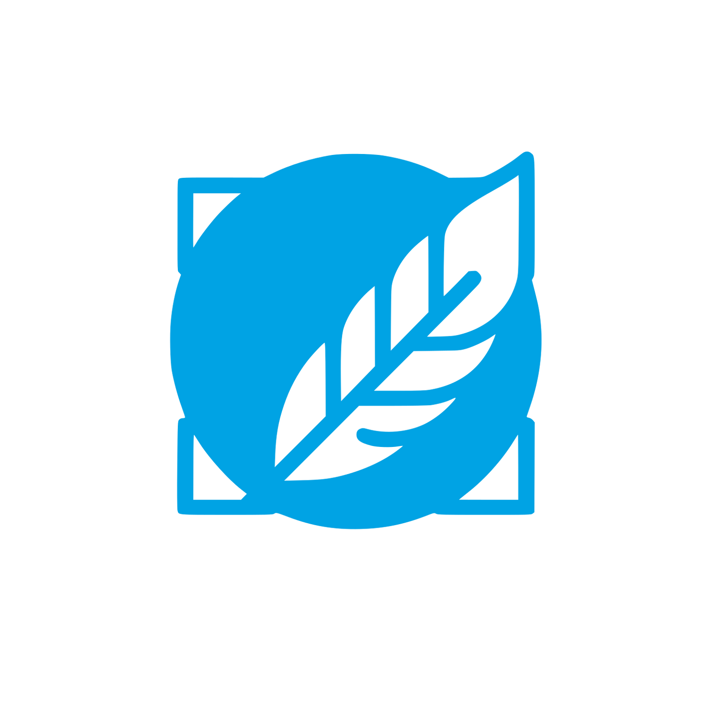 Circle in Square Leaf Logo #00a3e4