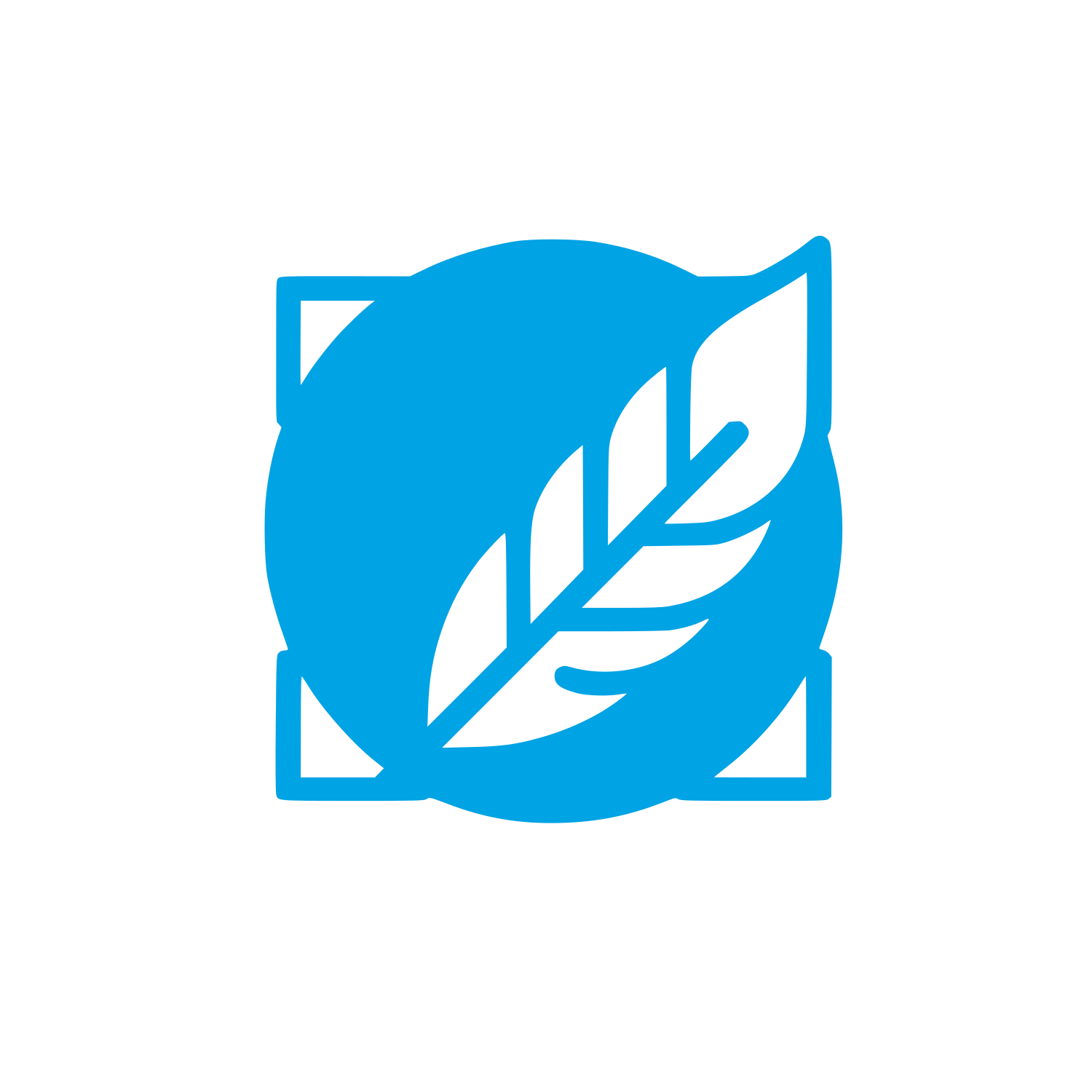 Circle in Square Leaf Logo #00a3e4