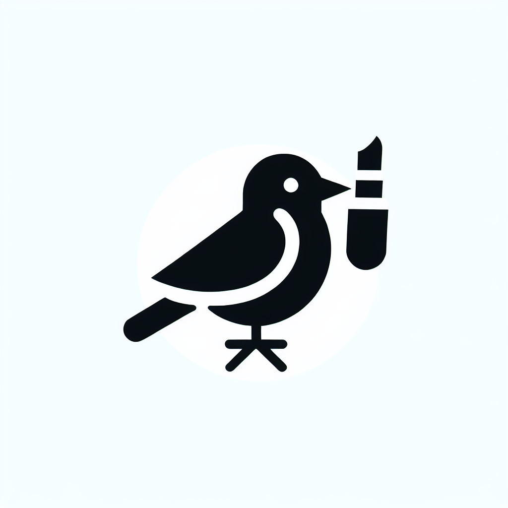 Bird with Paintbrush Logo