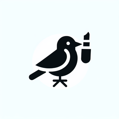 Bird with Paintbrush Logo