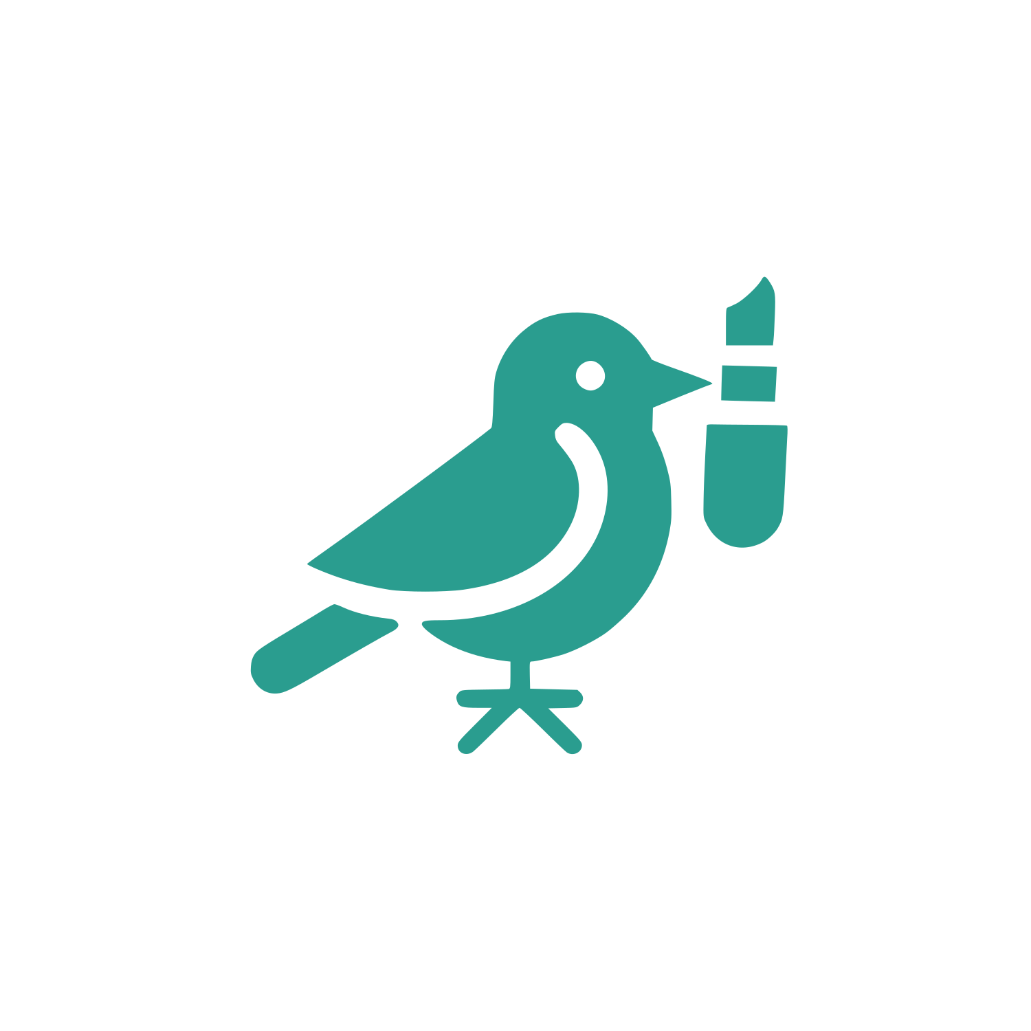 Bird with Paintbrush Logo #2A9D8F