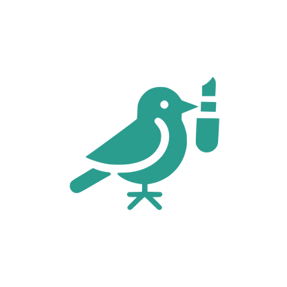 Bird with Paintbrush Logo #2A9D8F