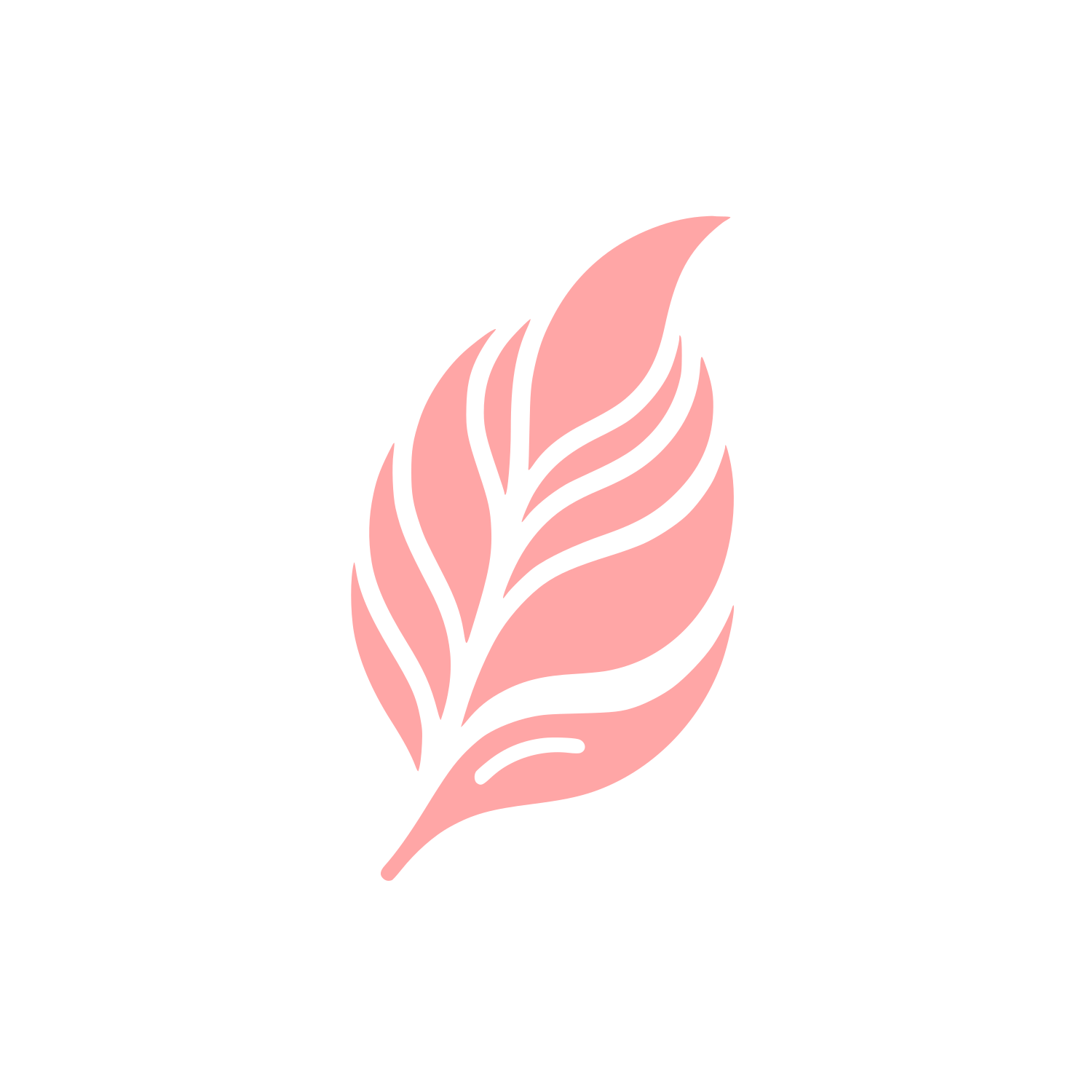 Leaf Silhouette Logo #ffa6a6