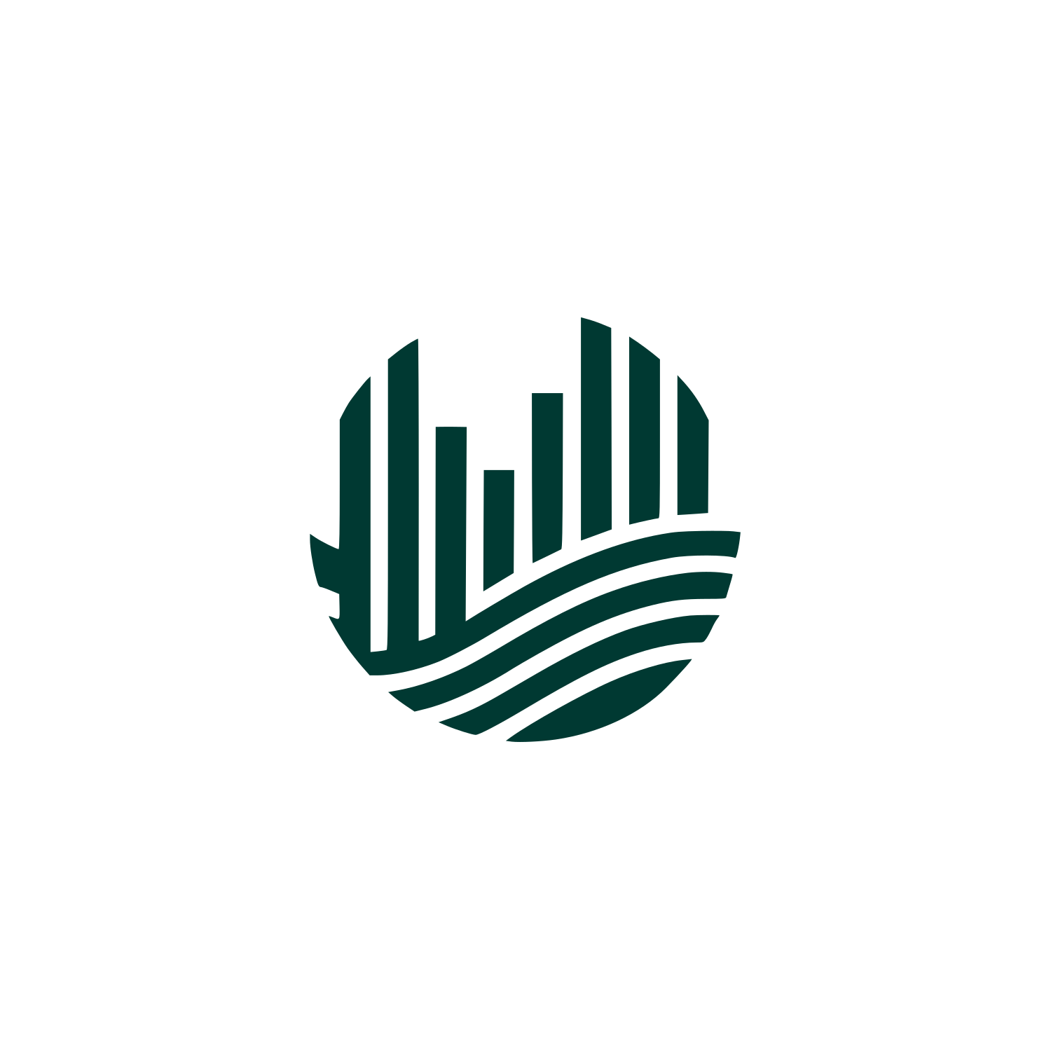 Circular Skyscraper Logo #003932