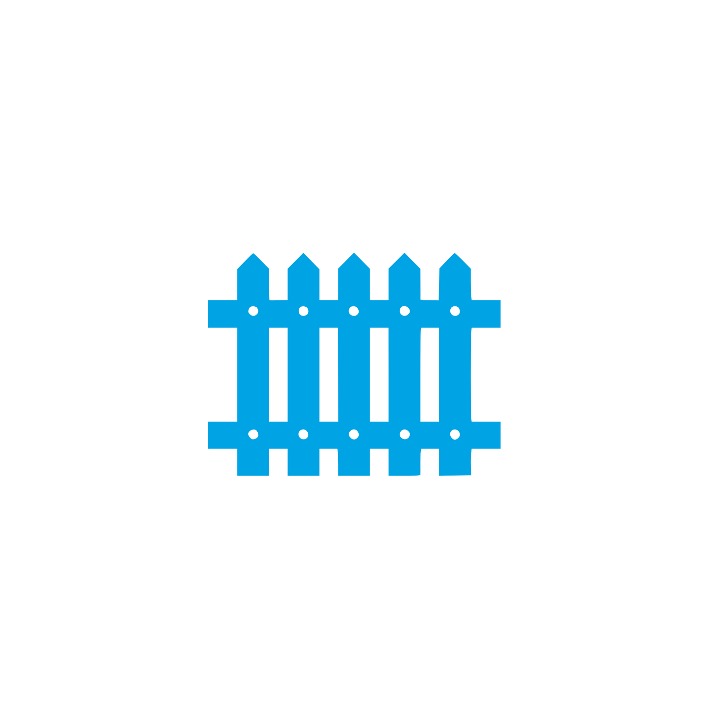 Picket Fence Logo #00a3e4