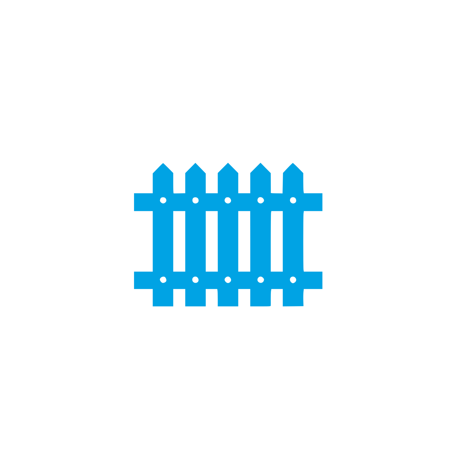 Picket Fence Logo #00a3e4