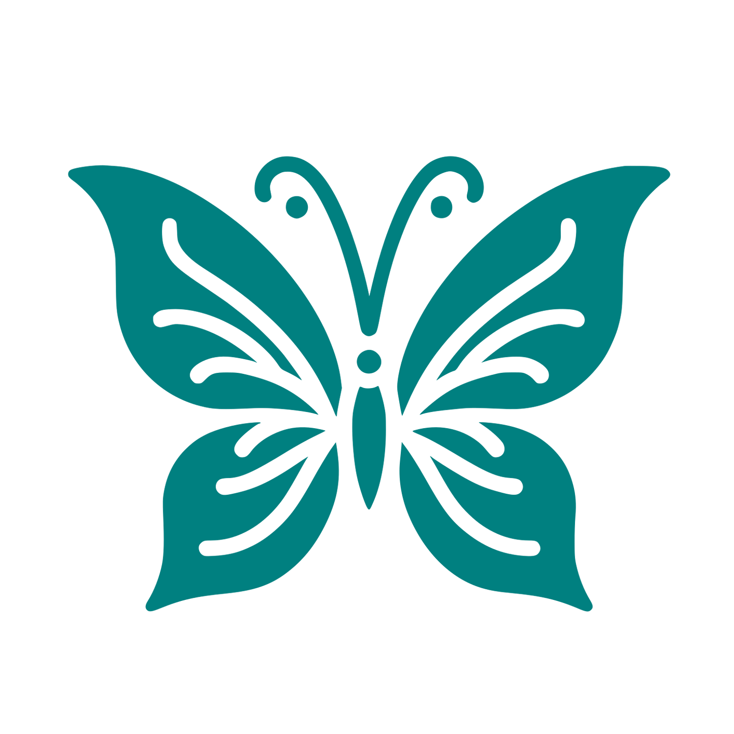 Butterfly Silhouette Logo #008080