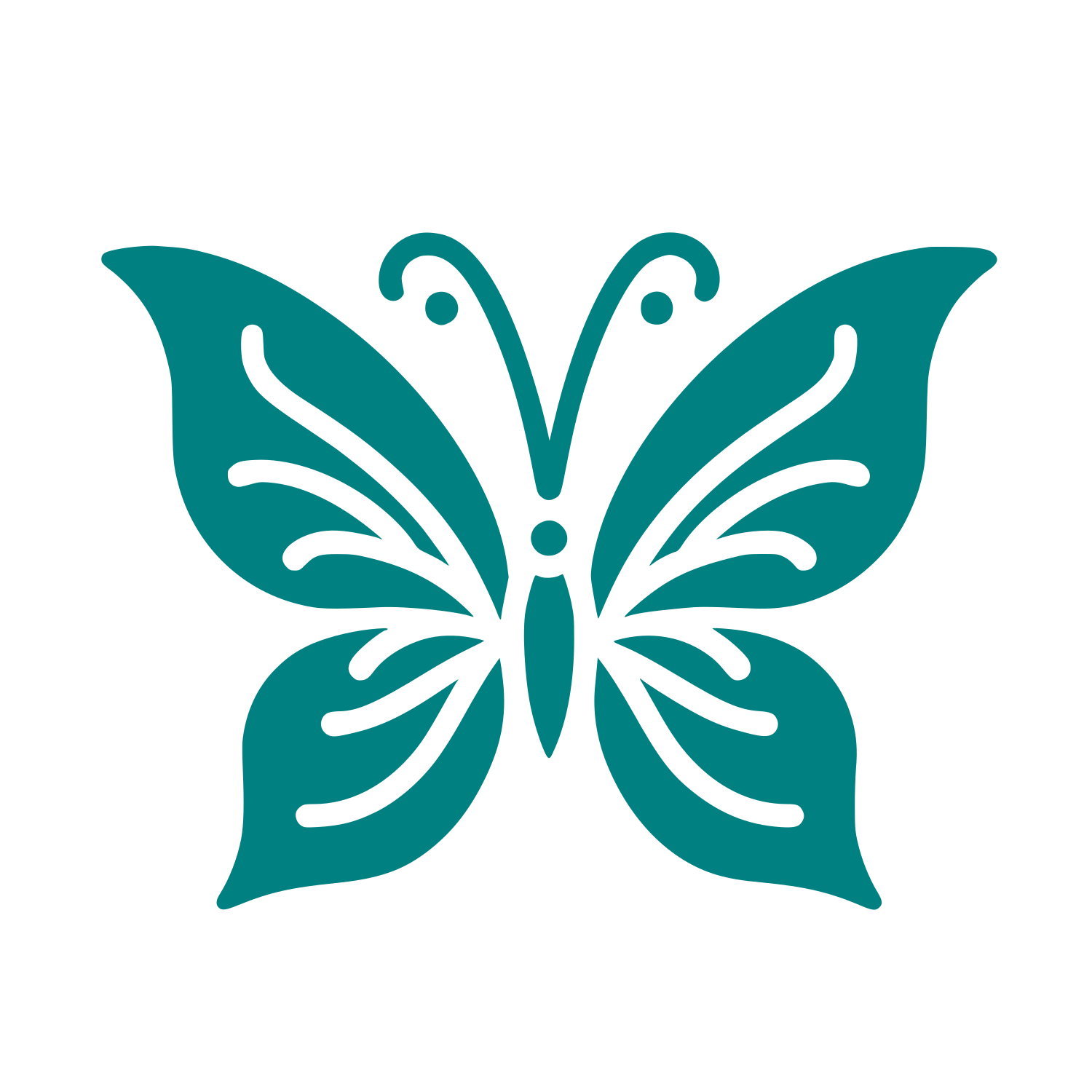 Butterfly Silhouette Logo #008080