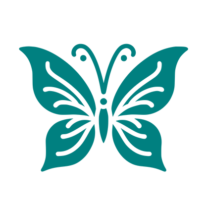 Butterfly Silhouette Logo #008080