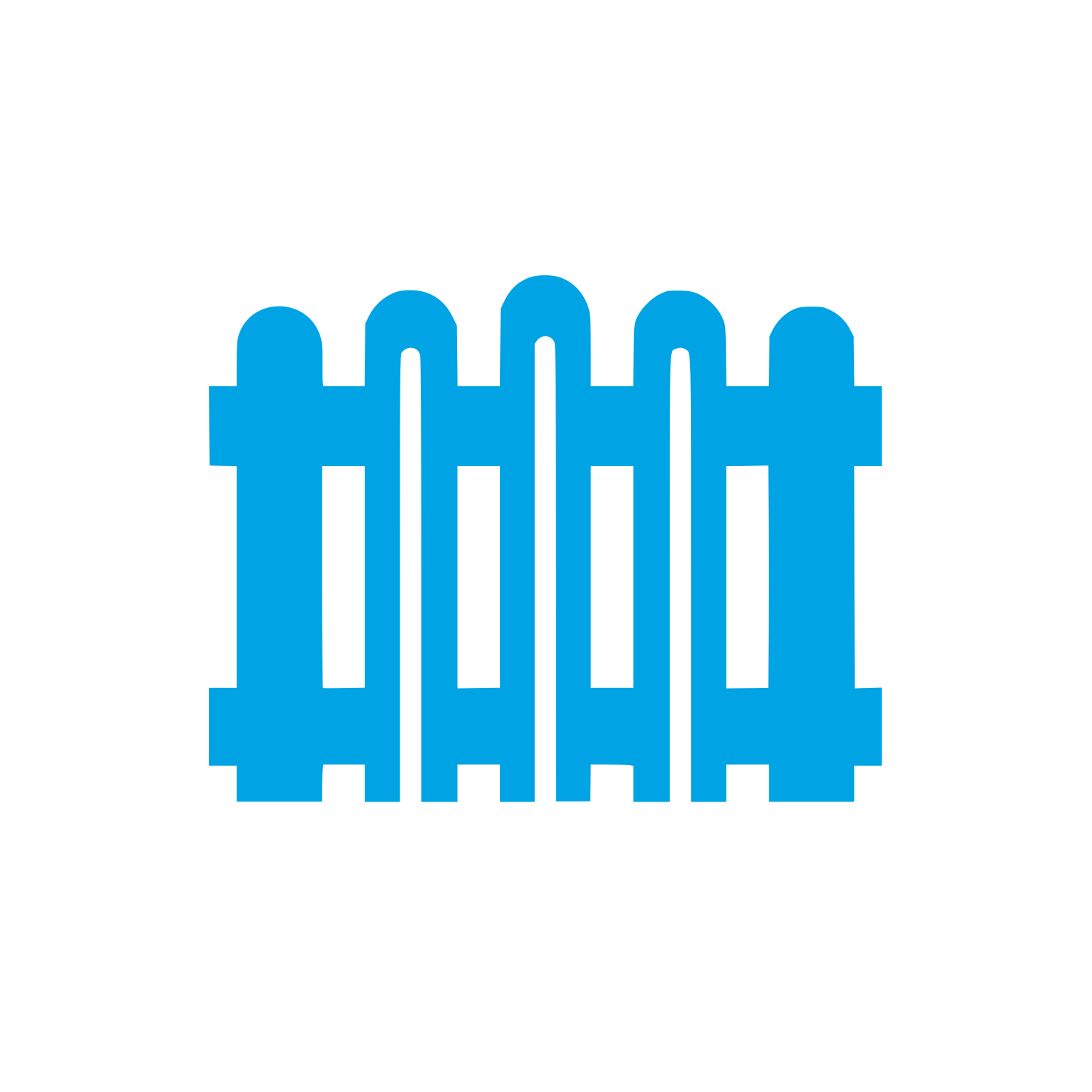 Minimalist Fence Logo #00a3e4