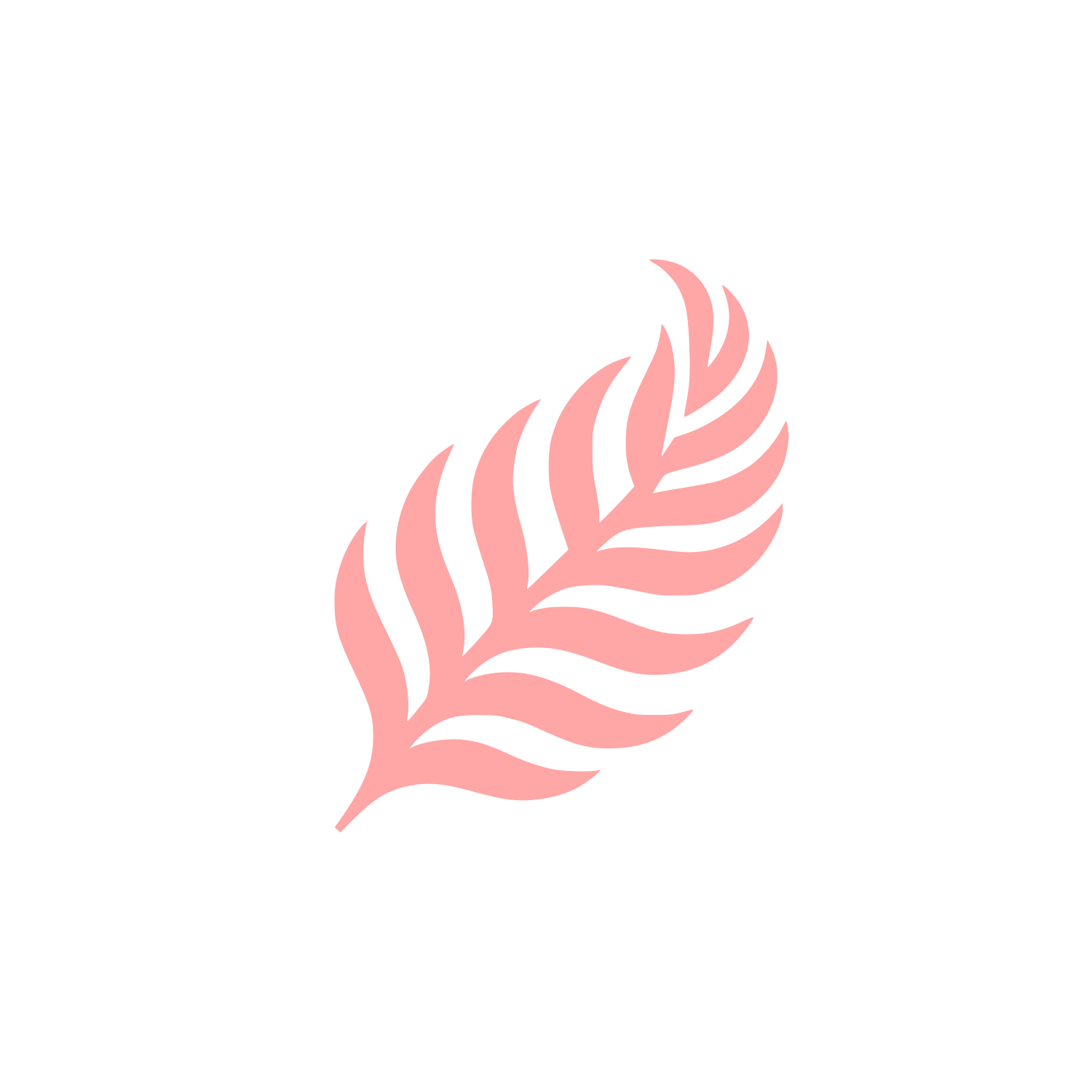 Feather Silhouette Logo #ffa6a6