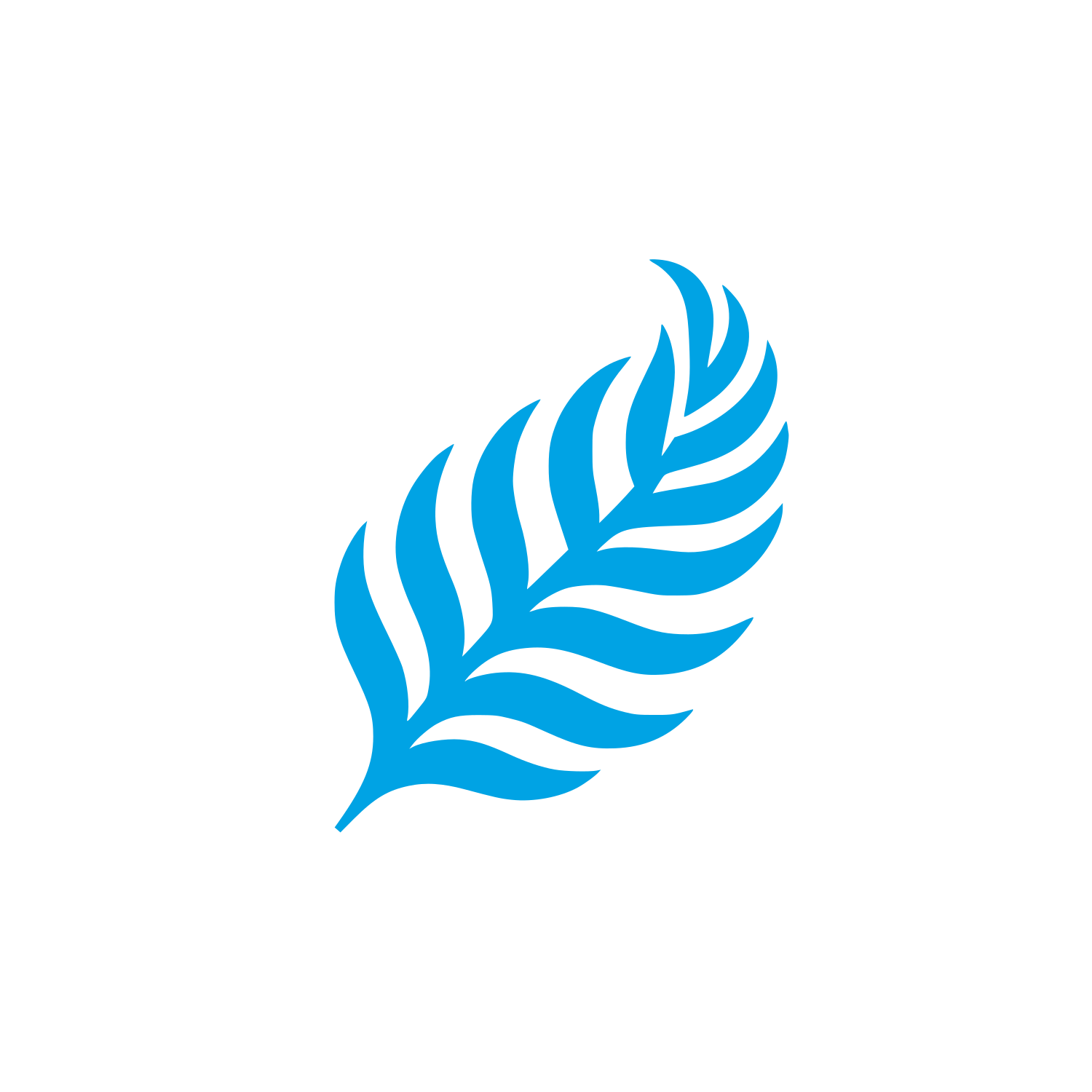 Feather Silhouette Logo #00a3e4