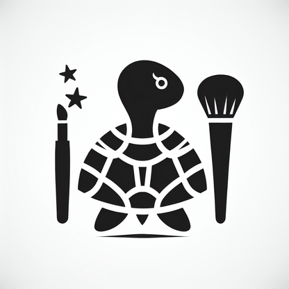 Turtle with Makeup Brush Logo