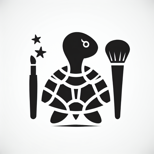 Turtle with Makeup Brush Logo