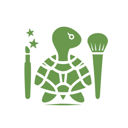Turtle with Makeup Brush Logo #6A994E