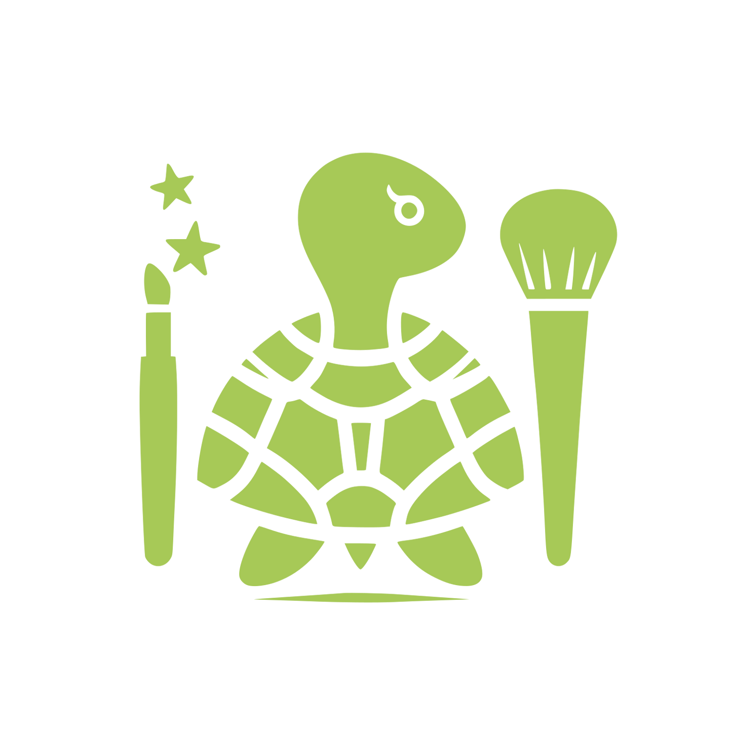 Turtle with Makeup Brush Logo  #A7C957