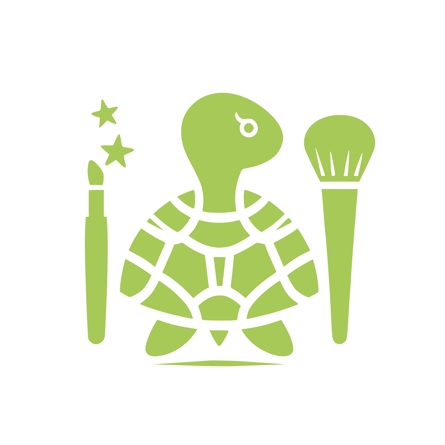 Turtle with Makeup Brush Logo  #A7C957