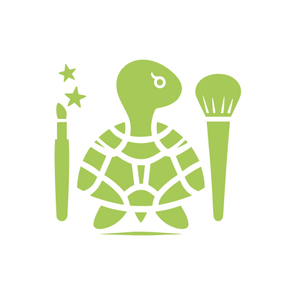 Turtle with Makeup Brush Logo  #A7C957