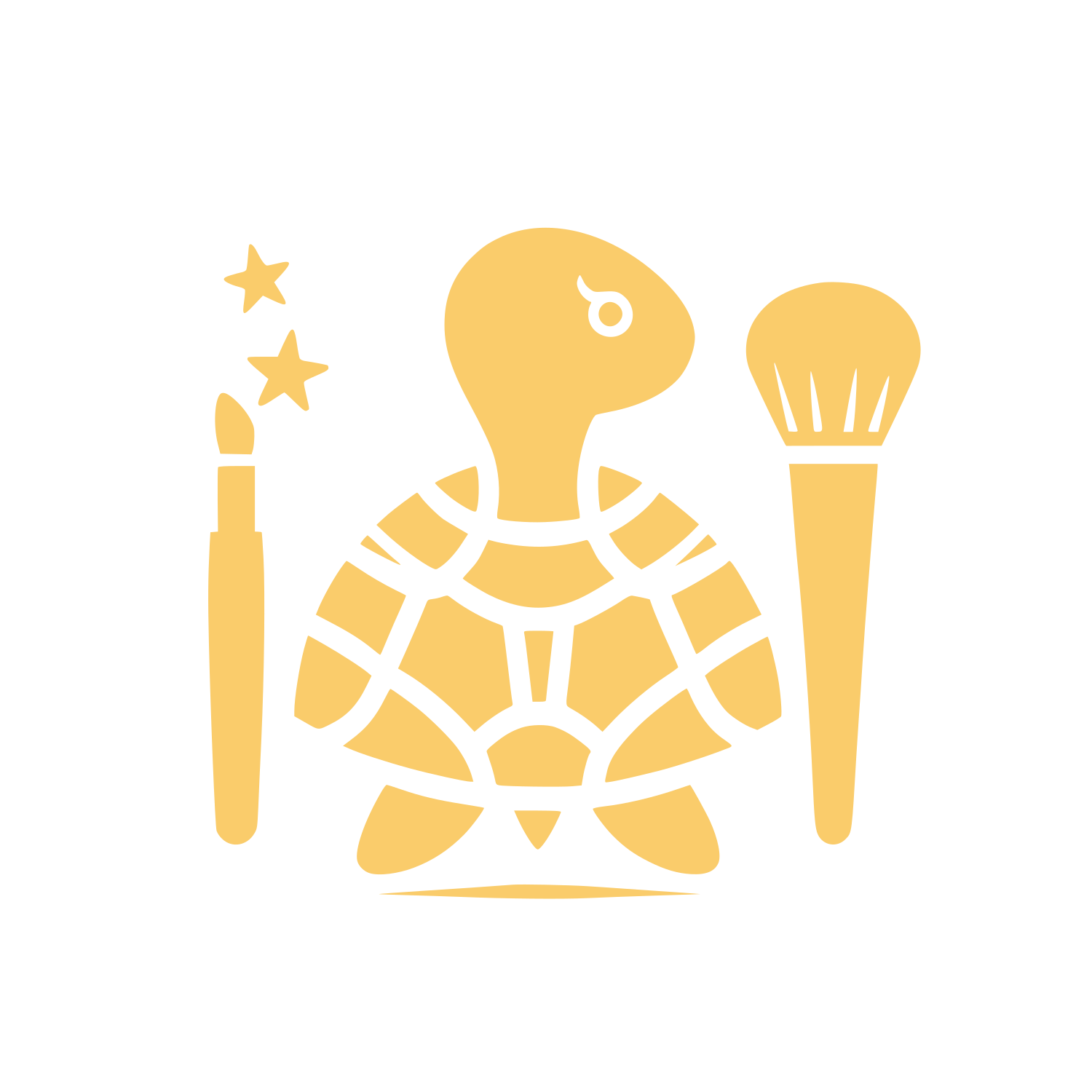 Turtle with Makeup Brush Logo #FACC6B
