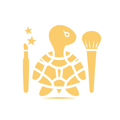 Turtle with Makeup Brush Logo #FACC6B