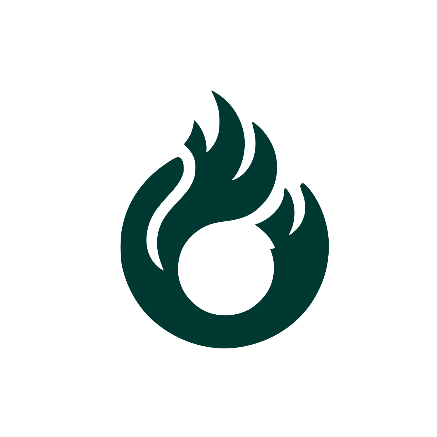 Abstract Flame Logo #003932