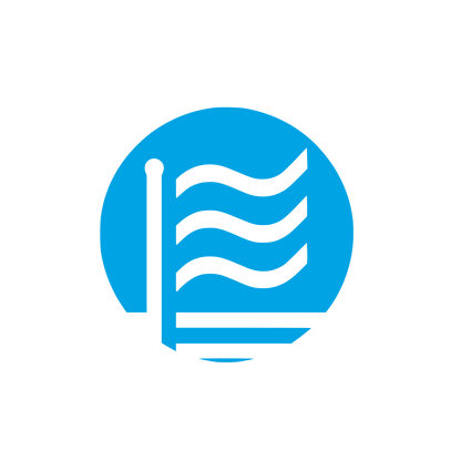 Circular Flag Logo #00a3e4