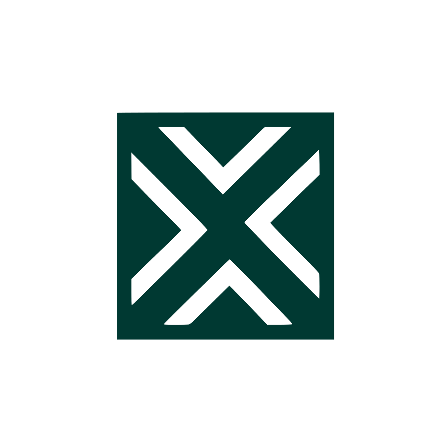Geometric X Arrow Badge #003932