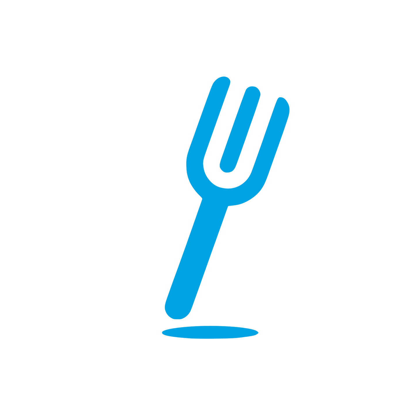 Restaurant Fork Logo #00a3e4