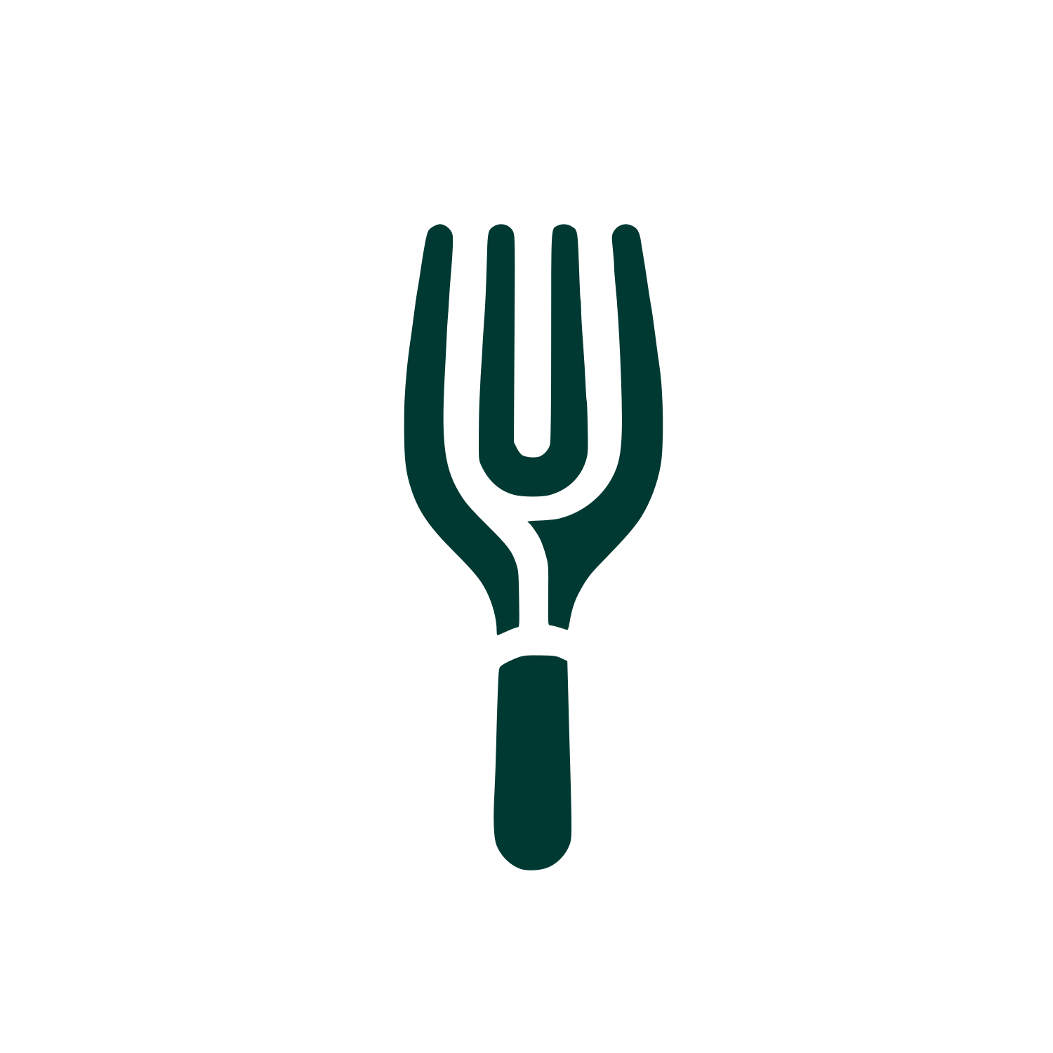 Fork Silhouette Logo #003932