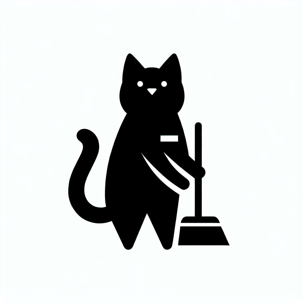 Cat with Broom Logo